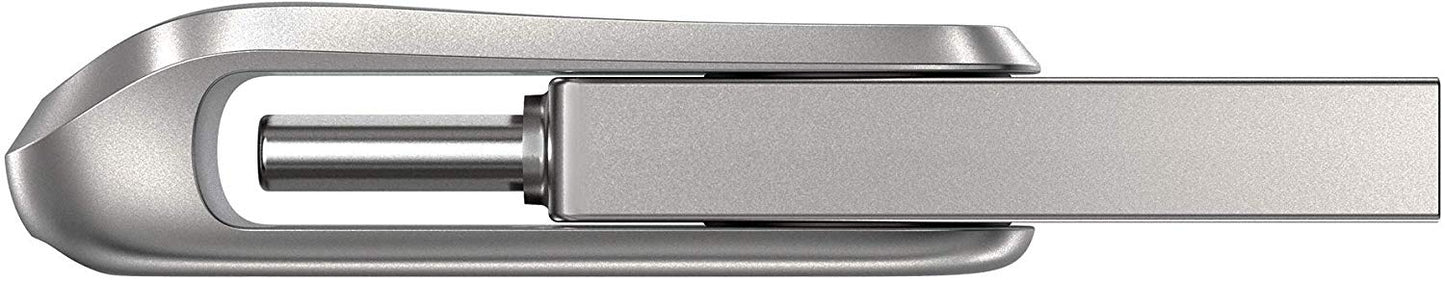 SanDisk Ultra Dual Drive Luxe 128GB USB C USB A Stainless Steel Flash Drive