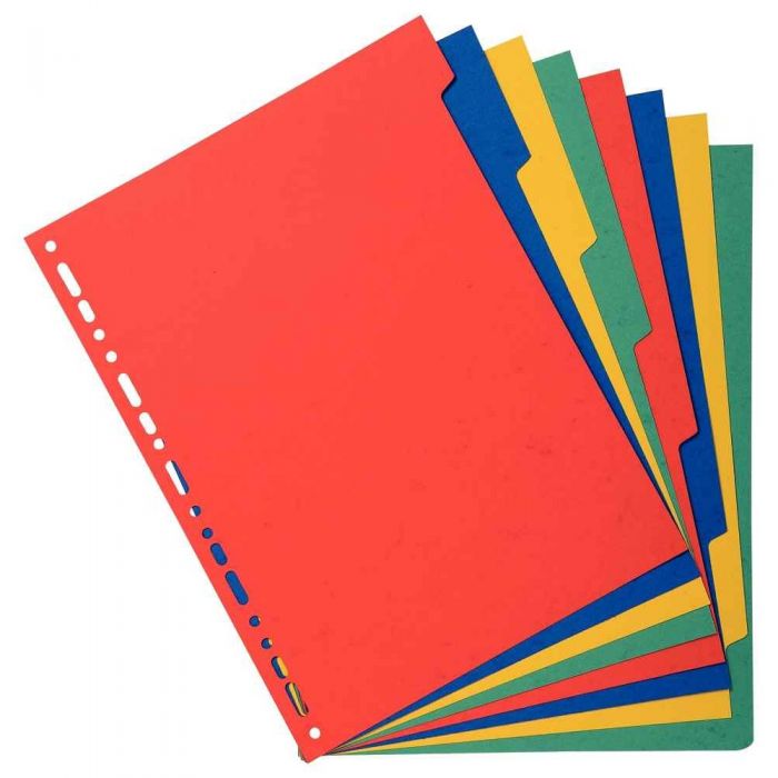 Exacompta Forever Recycled Divider 8 Part A4 220gsm Card Vivid Assorted Colours - 2008E