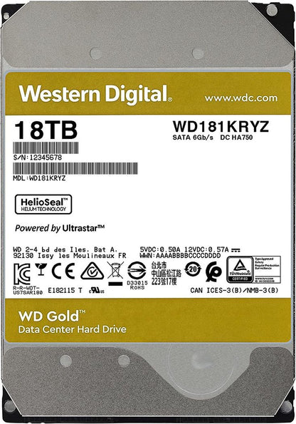 Western Digital Gold 18TB 3.5 Inch SATA Internal Hard Drive