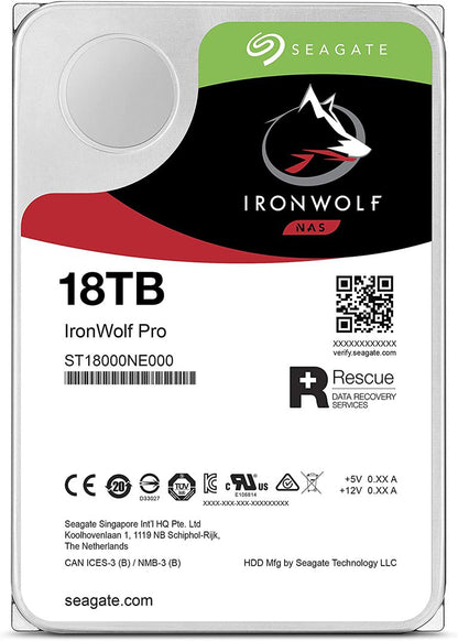 Seagate IronWolf Pro 18TB 3.5 Inch 7200 RPM NAS Internal Hard Drive