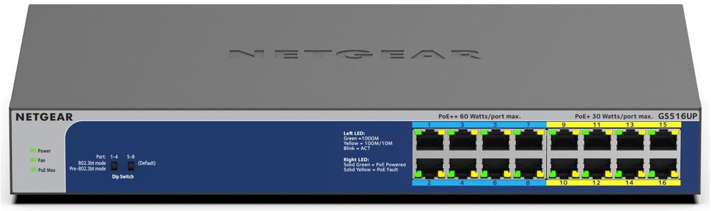 Netgear 16 Port Gigabit Ethernet U60 PoE Plus Unmanaged Network Switch - NWT FM SOLUTIONS - YOUR CATERING WHOLESALER