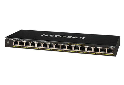 Netgear GS316P 16 Port Unmanaged Gigabit Power Over Ethernet Switch - NWT FM SOLUTIONS - YOUR CATERING WHOLESALER