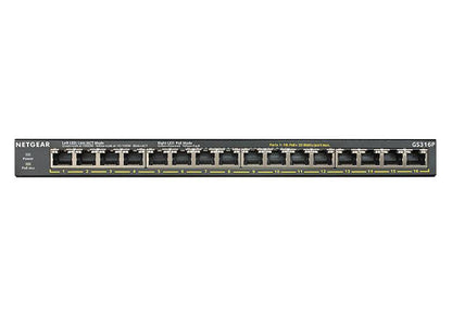 Netgear GS316P 16 Port Unmanaged Gigabit Power Over Ethernet Switch