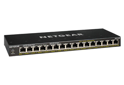 Netgear GS316P 16 Port Unmanaged Gigabit Power Over Ethernet Switch