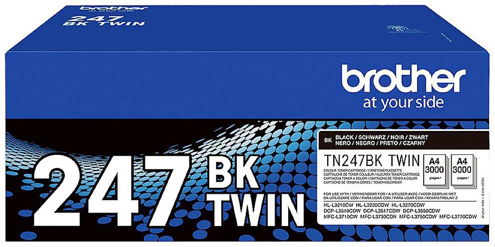 Brother Black Toner Cartridge Twin Pack 2 x 3k pages (Pack 2) - TN247BKTWIN - NWT FM SOLUTIONS - YOUR CATERING WHOLESALER