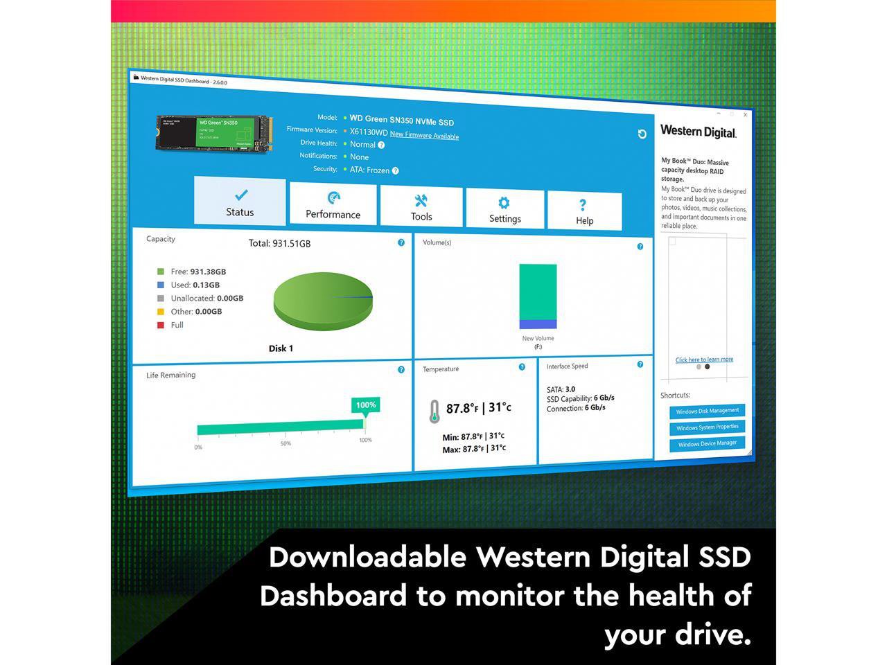 Western Digital Green 480GB PCIe G3 QLC NVMe M.2 Internal Solid State Drive