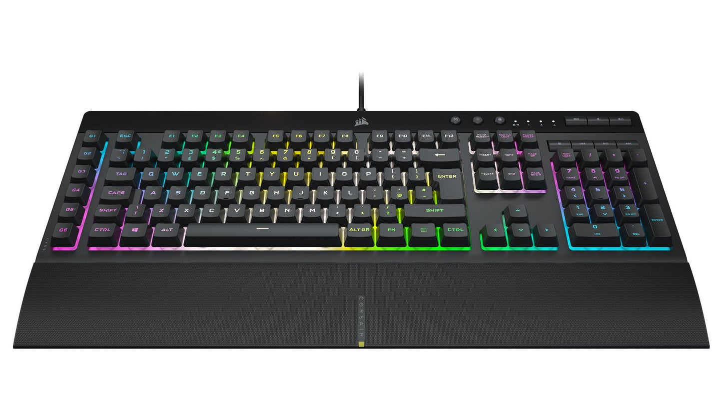 Corsair K55 RGB PRO XT Rubber Dome USB UK English Black Keyboard