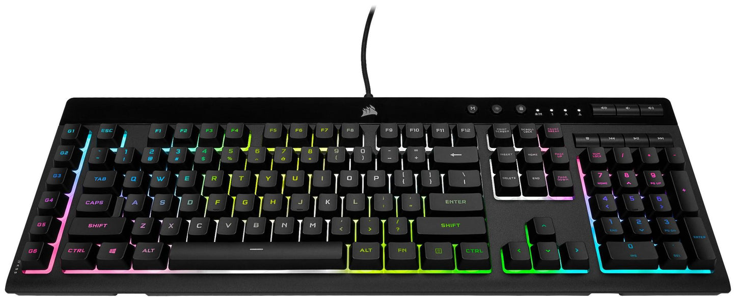 Corsair K55 RGB PRO XT Rubber Dome USB UK English Black Keyboard