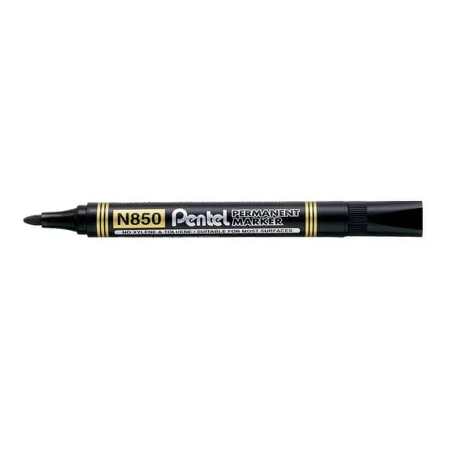 Pentel N850 Permanent Marker Bullet Tip 2.1mm Line Assorted (Pack 6) YN850/6-M