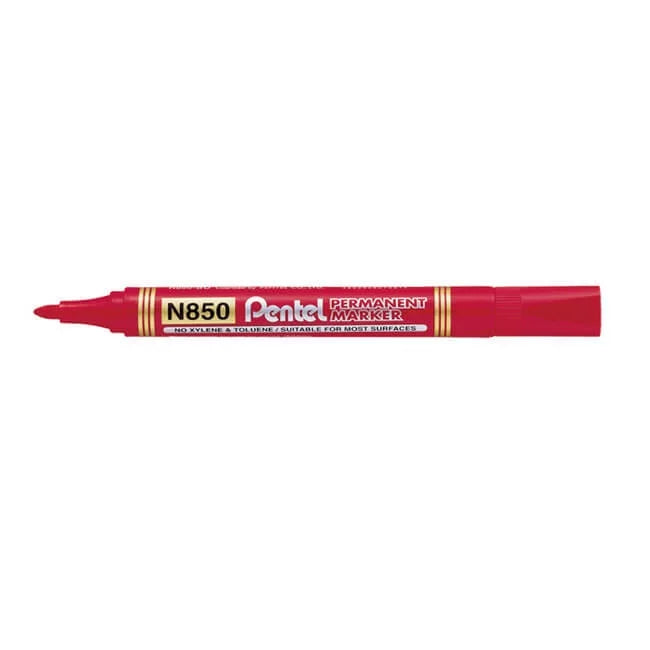 Pentel N850 Permanent Marker Bullet Tip 2.1mm Line Assorted (Pack 6) YN850/6-M