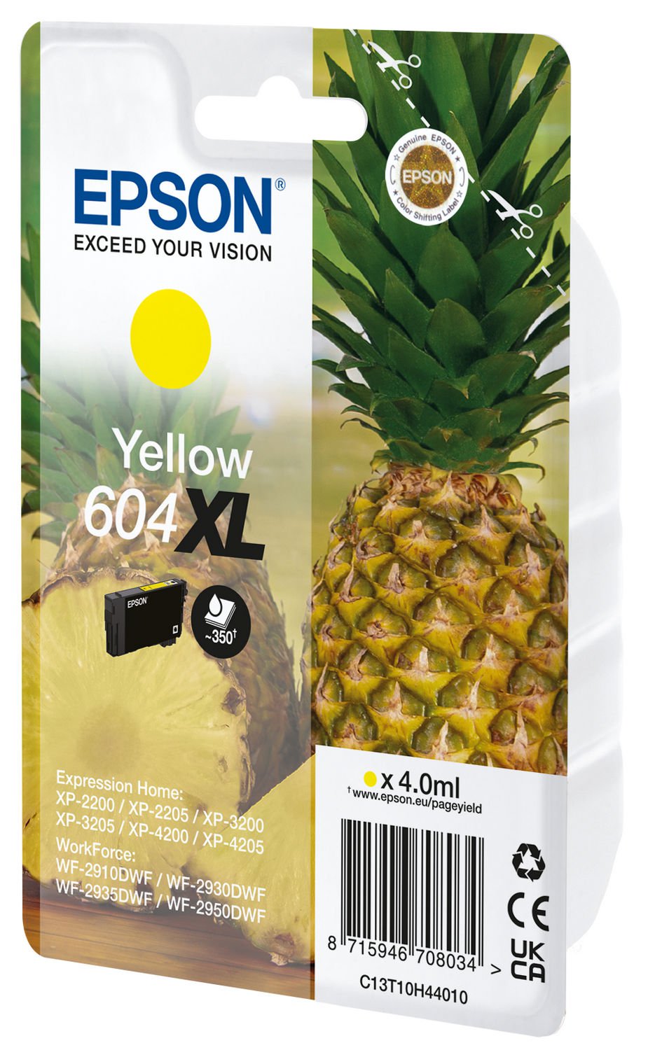 Epson Pineapple 604 Yellow High Capacity Ink Cartridge 4ml - C13T10H44010