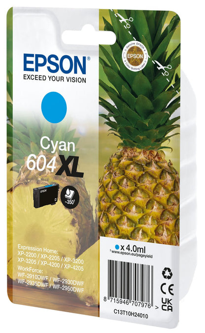 Epson Pineapple 604 Cyan High Capacity Ink Cartridge 4ml - C13T10H24010