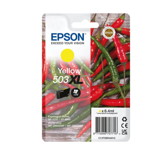 Epson Chillies 503 Yellow High Capacity Ink Cartridge 6.4ml - C13T09R44010 - NWT FM SOLUTIONS - YOUR CATERING WHOLESALER