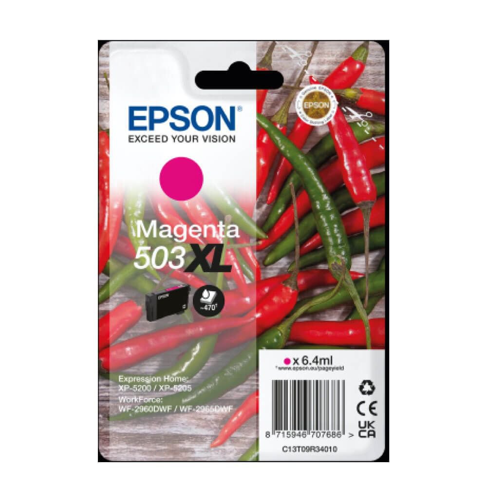 Epson Chillies 503 Magenta High Capacity Ink Cartridge 6.4ml - C13T09R34010 - NWT FM SOLUTIONS - YOUR CATERING WHOLESALER