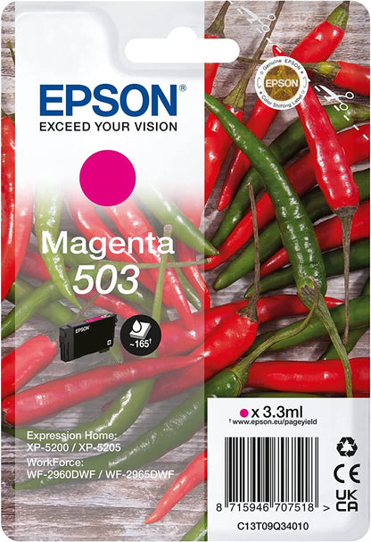 Epson Chillies 503 Magenta Standard Capacity Ink Cartridge 3.3ml - C13T09Q34010 - NWT FM SOLUTIONS - YOUR CATERING WHOLESALER