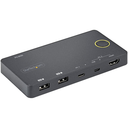 StarTech.com 2 Port Hybrid USB A HDMI USB C Single 4K 60Hz HDMI 2.0 KVM Switch