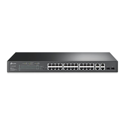 TP Link JetStream 28 Port 10 100Mbps Gigabit Smart Switch with 24 PoE Plus Ports - NWT FM SOLUTIONS - YOUR CATERING WHOLESALER