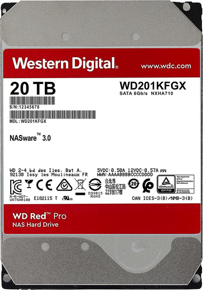 Western Digital Red Pro 20TB SATA 6Gbs 3.5 Inch Internal Hard Disk Drive