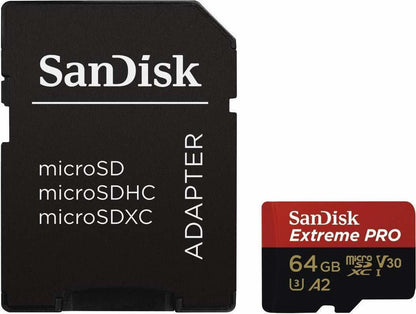 SanDisk Extreme PRO 64GB MicroSDXC Memory Card and Adapter