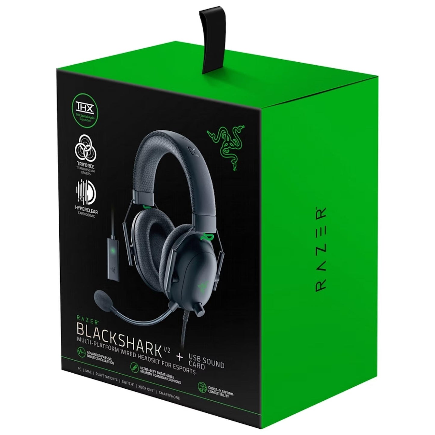 Razer Blackshark V2 Wired 3.5mm Connector Gaming Headset and USB Mic Enhancer Black