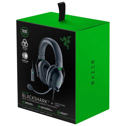 Razer Blackshark V2 Wired 3.5mm Connector Gaming Headset and USB Mic Enhancer Black