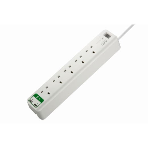 APC Essential SurgeArrest White 5 AC Outlets with 2 Port USB 230 V 1.83 m - NWT FM SOLUTIONS - YOUR CATERING WHOLESALER