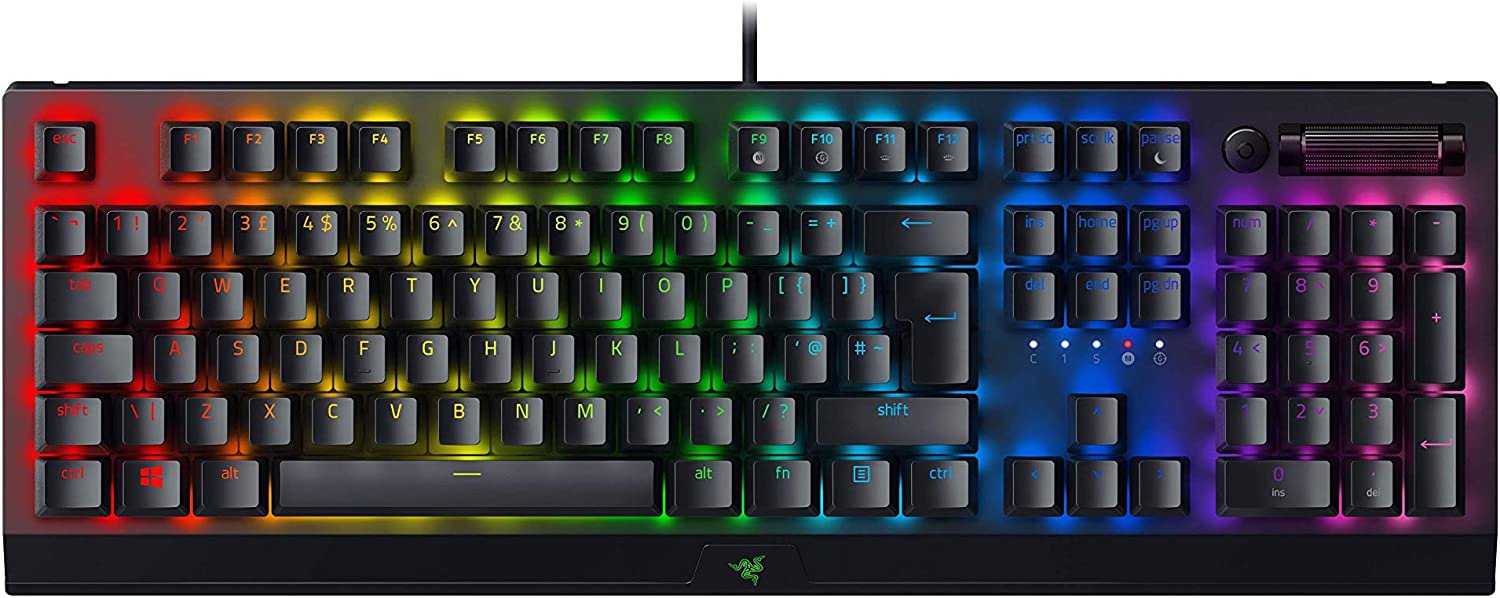 Razer BlackWidow V3 Green Switch USB QWERTY UK English Layout Keyboard Black - NWT FM SOLUTIONS - YOUR CATERING WHOLESALER