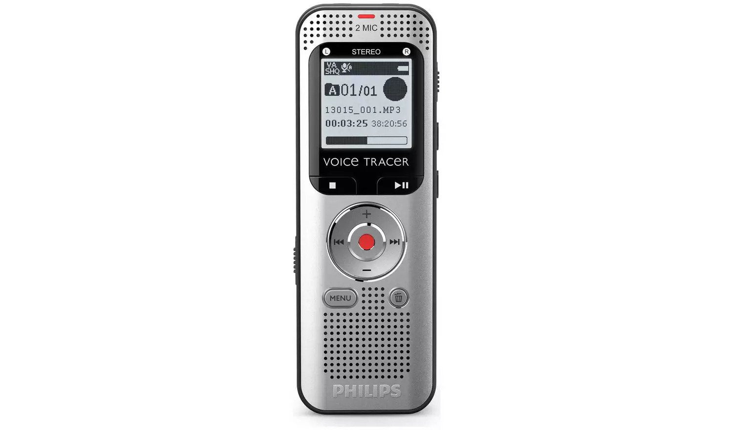 Philips Dictation DVT2010 VoiceTracer Audio Recorder 8GB Memory Chrome Silver - NWT FM SOLUTIONS - YOUR CATERING WHOLESALER