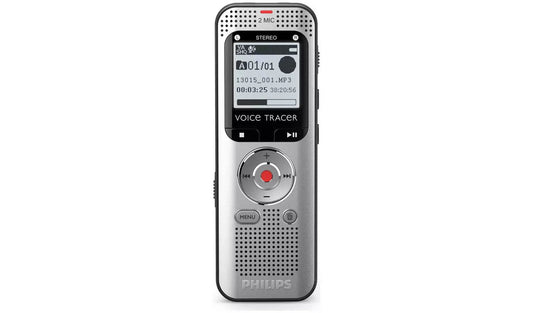 Philips Dictation DVT2010 VoiceTracer Audio Recorder 8GB Memory Chrome Silver - NWT FM SOLUTIONS - YOUR CATERING WHOLESALER
