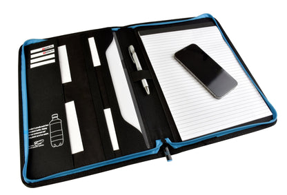 Monolith Blueline Zipped Meeting and Conference Folder A4 Black 3351