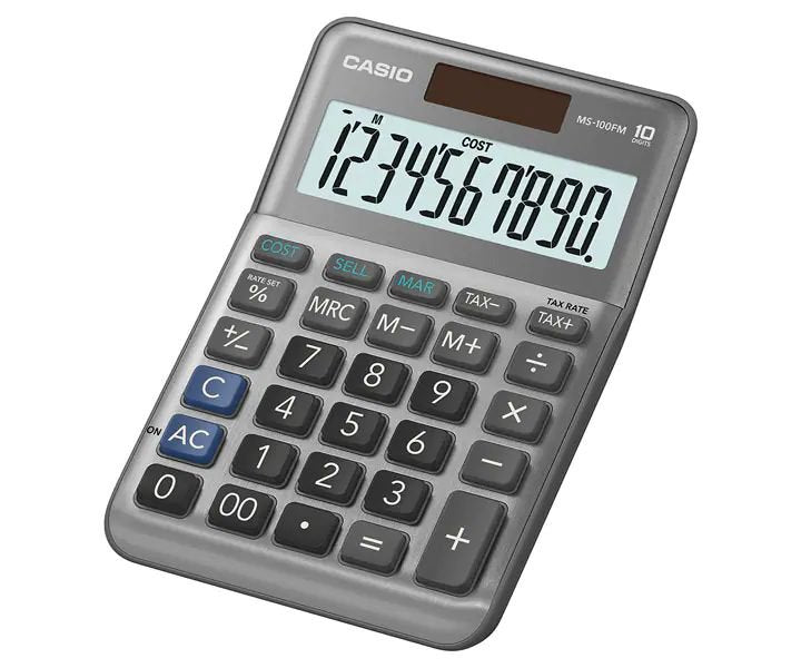 Casio MS-100FM 10 Digit Desk Calculator MS-100FM-WA-UP - NWT FM SOLUTIONS - YOUR CATERING WHOLESALER