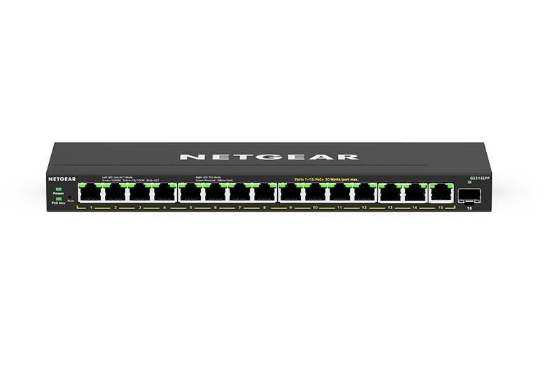 Netgear GS316EPP 16 Port High Powered Managed Gigabit Ethernet Plus Switch with 1 SFP Port - NWT FM SOLUTIONS - YOUR CATERING WHOLESALER