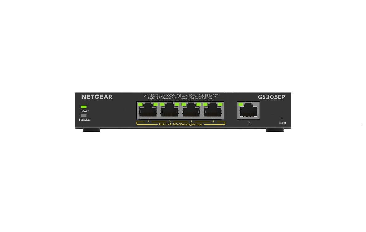 Netgear GS305EP 5 Port Managed L3 Gigabit Power Over Ethernet Network Switch