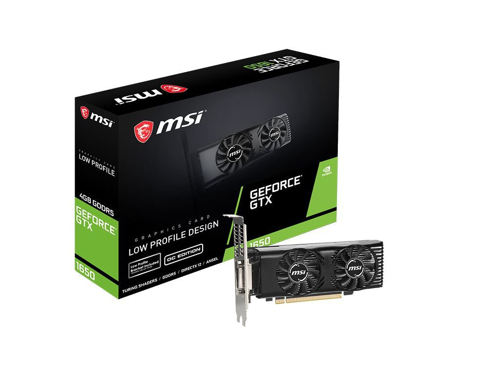 MSI GeForce GTX 1650 4GT LP OC NVIDIA 4GB GDDR5 Graphics Card
