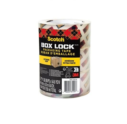 Scotch Box Lock Packaging Tape 3950-LR3-DC 48 mm x 50 m (Pack 3) 7100262924