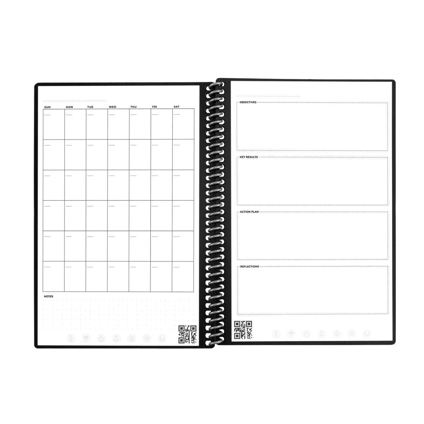 Rocketbook Fusion Executive A5 Reusable Smart Notebook 42 Multi-Format Style Pages Black 515902