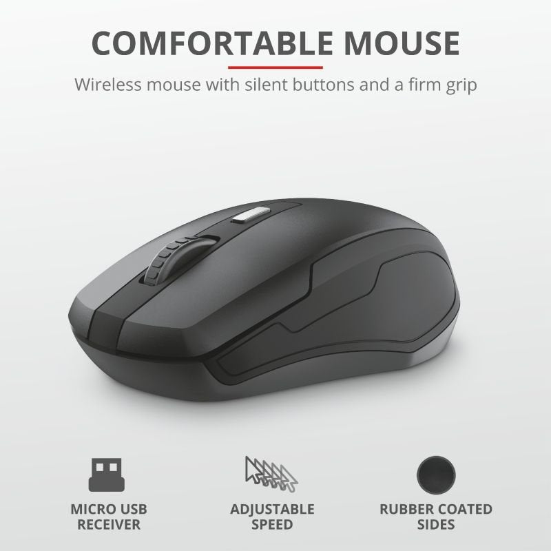 Trust ODY Wireless English QWERTY Silent Keyboard and Mouse UK