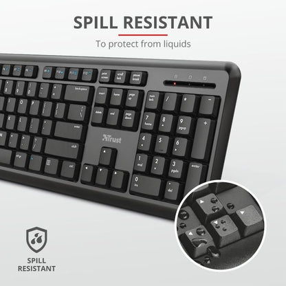 Trust ODY Wireless English QWERTY Silent Keyboard and Mouse UK