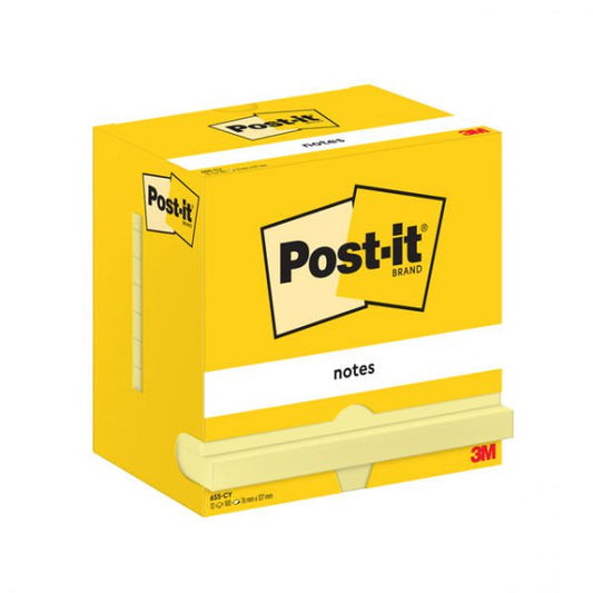 Post-it Notes 76x127mm 100 Sheets Canary Yellow (Pack 12) 7100290165 - NWT FM SOLUTIONS - YOUR CATERING WHOLESALER