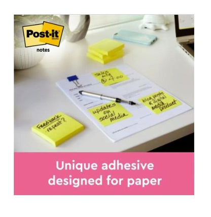 Post-it Notes 76x127mm 100 Sheets Canary Yellow (Pack 12) 7100290165