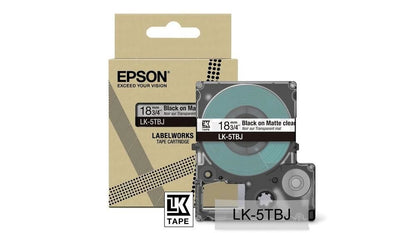 Epson LK-5TBJ Black on Matte Clear Tape Cartridge 18mm - C53S672066