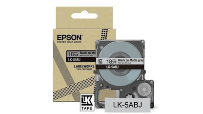 Epson LK-5ABJ Black on Matte Light Gray Tape Cartridge 18mm - C53S672087