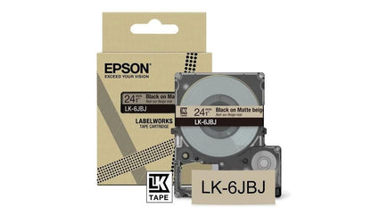 Epson LK-6JBJ Black on Matte Beige Tape Cartridge 24mm - C53S672092