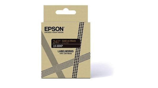 Epson LK-6BKP Gold on Metallic Black Tape Cartridge 24mm - C53S672096 - NWT FM SOLUTIONS - YOUR CATERING WHOLESALER