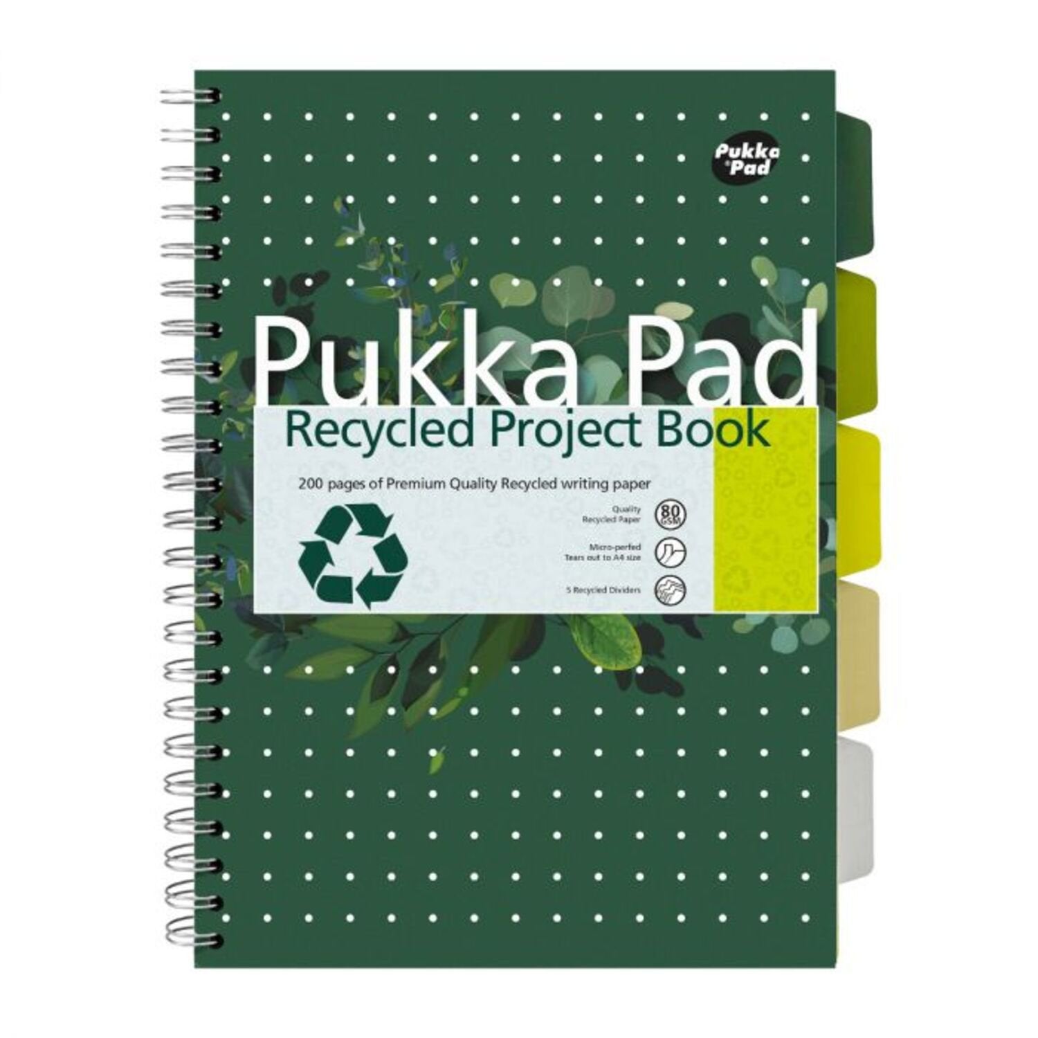 Pukka Recycled Project Book A4 Wirebound 200 Pages Recycled Card Cover (Pack 3) 6050-REC - NWT FM SOLUTIONS - YOUR CATERING WHOLESALER