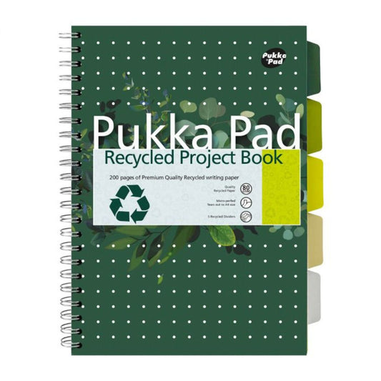 Pukka Recycled Project Book A4 Wirebound 200 Pages Recycled Card Cover (Pack 3) 6050-REC - NWT FM SOLUTIONS - YOUR CATERING WHOLESALER