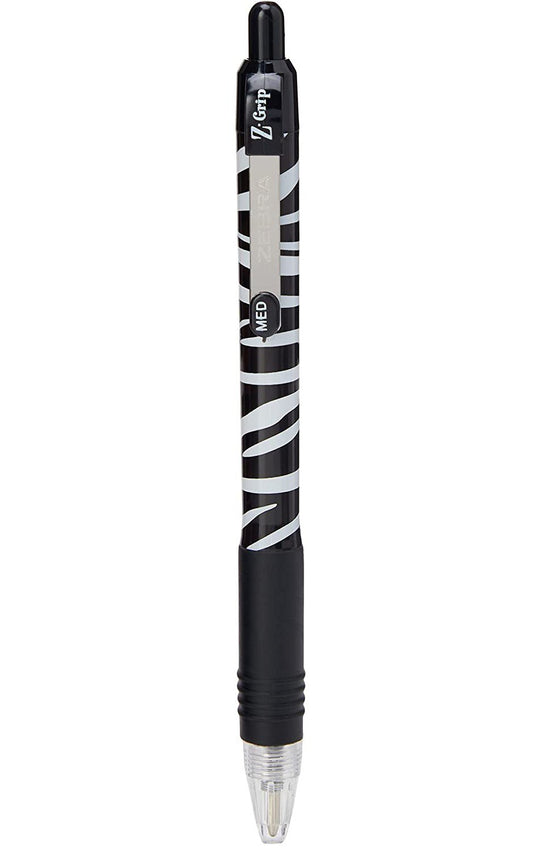 Zebra Z-Grip Animal Ballpoint Pen Zebra Print Medium Point Black (Pack 12) - 16801 - NWT FM SOLUTIONS - YOUR CATERING WHOLESALER