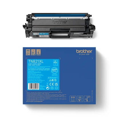 Brother Cyan High Yield Toner Cartridge 9K pages - TN821XLC