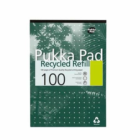 Pukka Recycled Refill Pad A4 100 Recycled Pages 80gsm 4 Hole Punched (Pack 6) RCREF50 - NWT FM SOLUTIONS - YOUR CATERING WHOLESALER