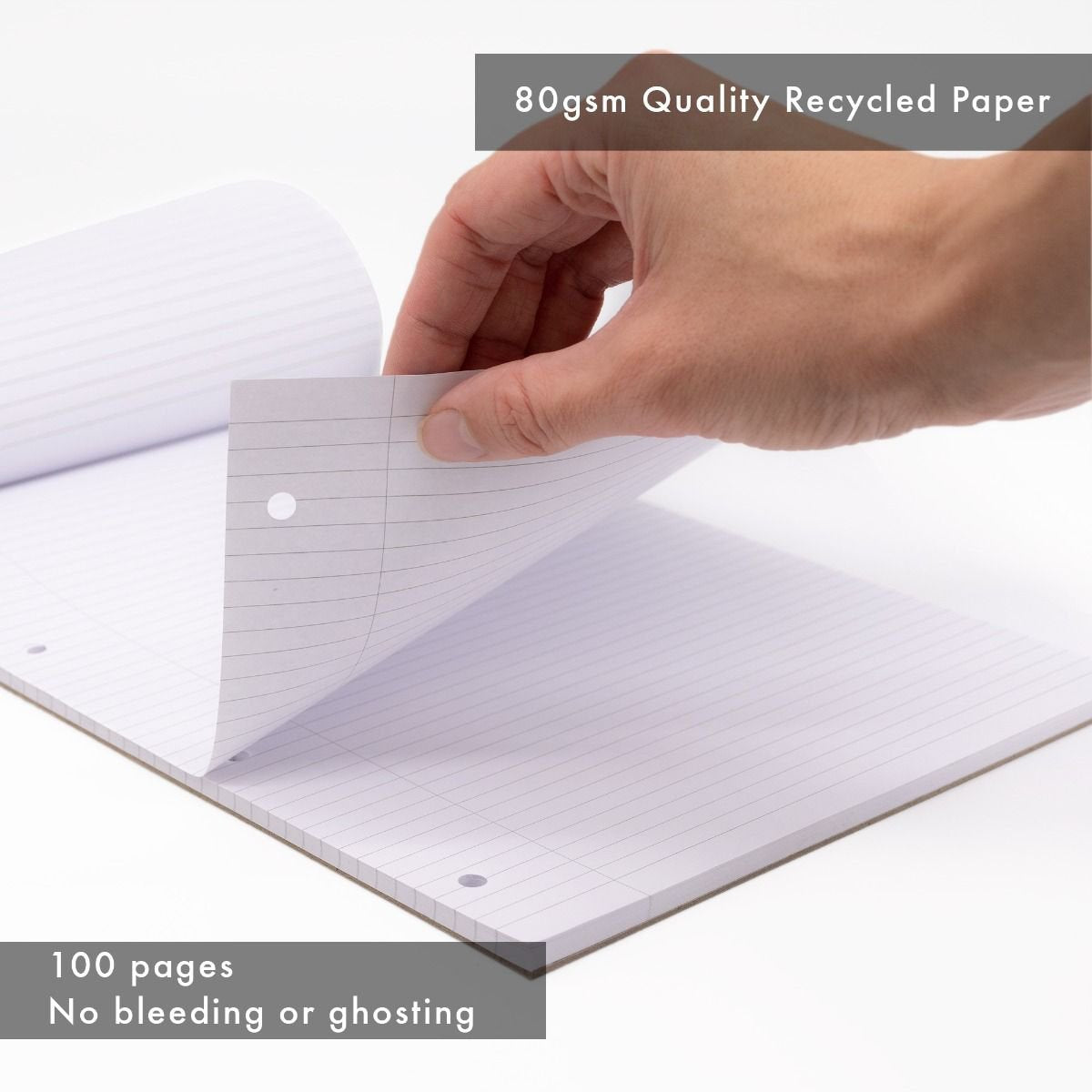 Pukka Recycled Refill Pad A4 100 Recycled Pages 80gsm 4 Hole Punched (Pack 6) RCREF50